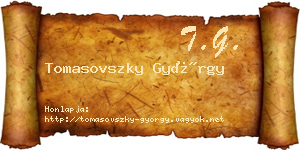 Tomasovszky György névjegykártya