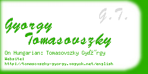 gyorgy tomasovszky business card